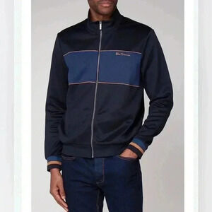 Ben Sherman navy blue 2 pocket long sleeve lightweight track  top jacket S